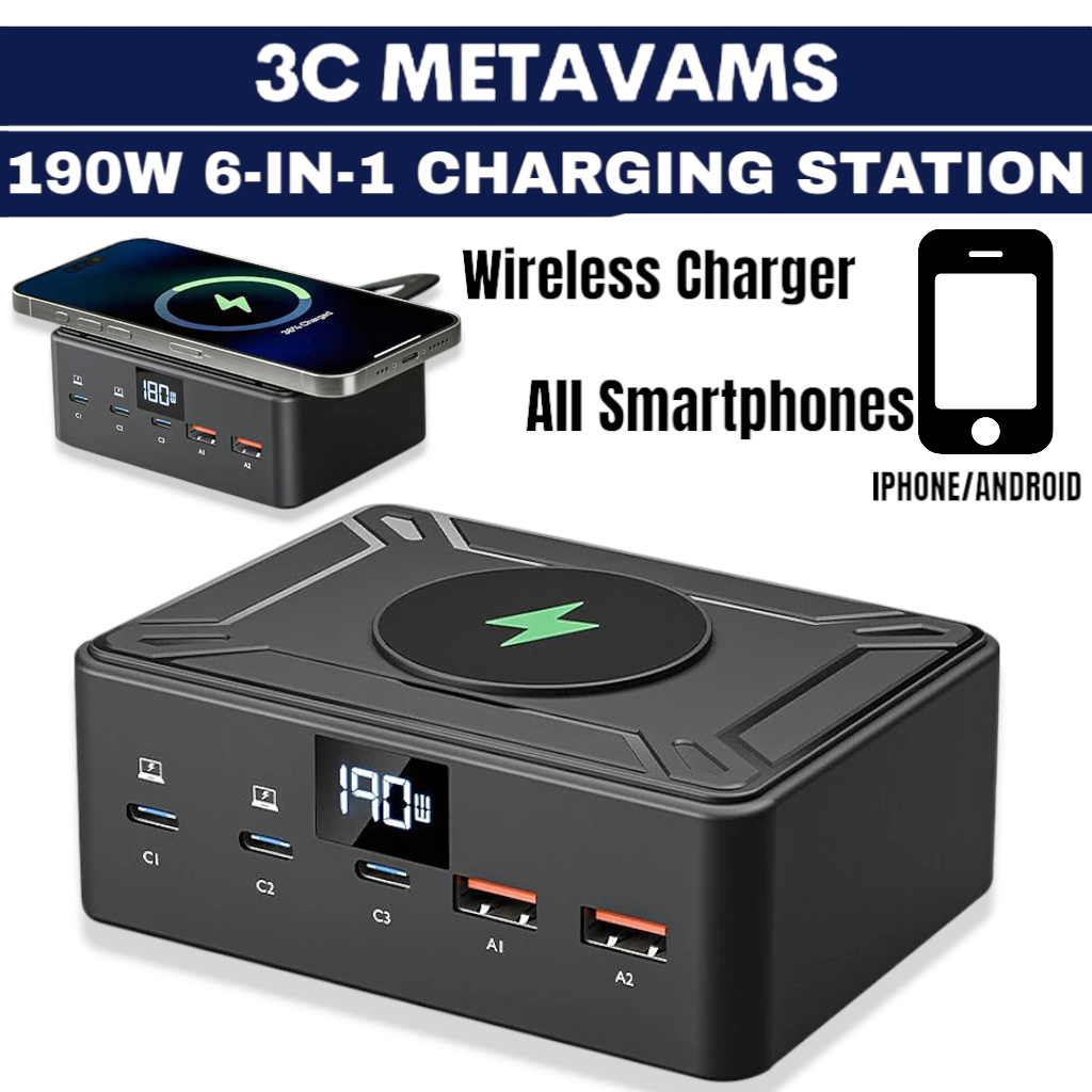 Charging Dock For Multiple Devices 200W USB C Fast Charger Block ...