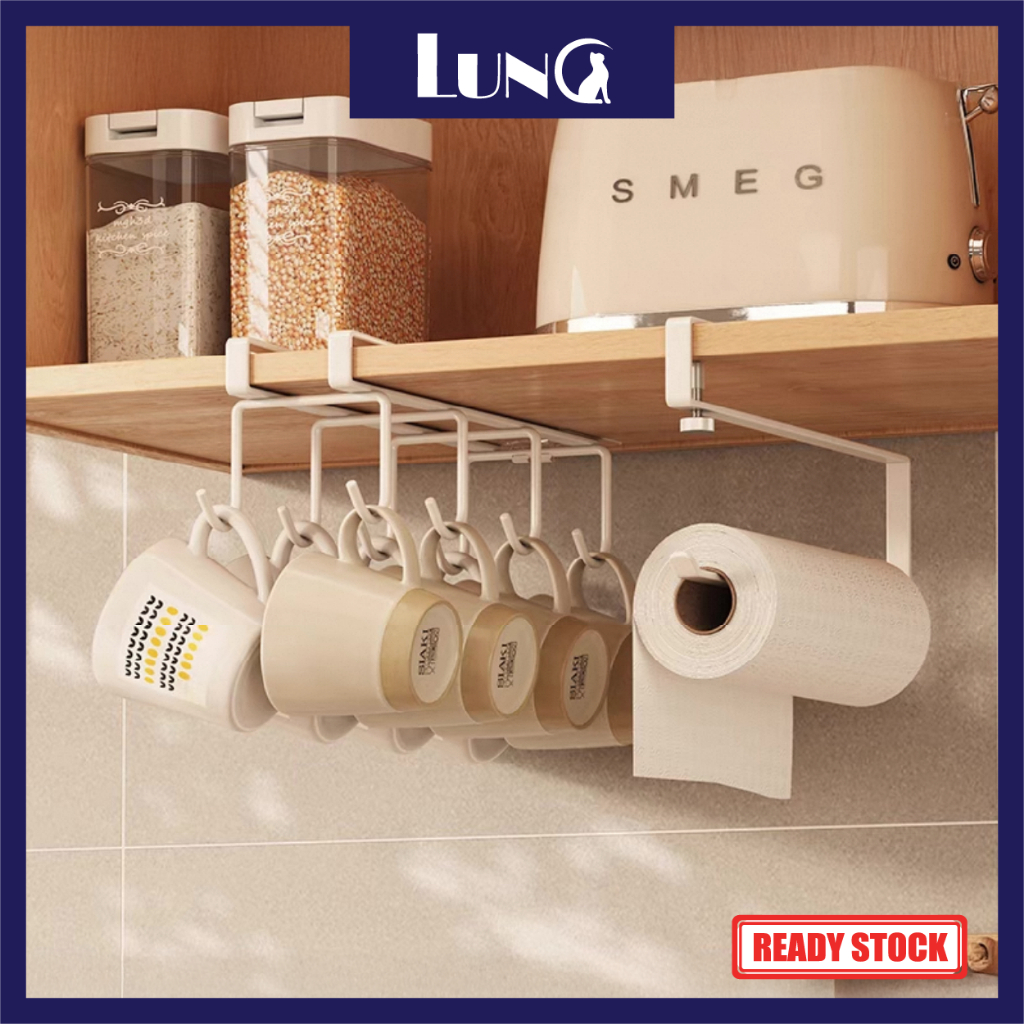 Carbon Steel Kitchen Cabinet Hanging Shelf Paper Towel Rack and Hanging ...