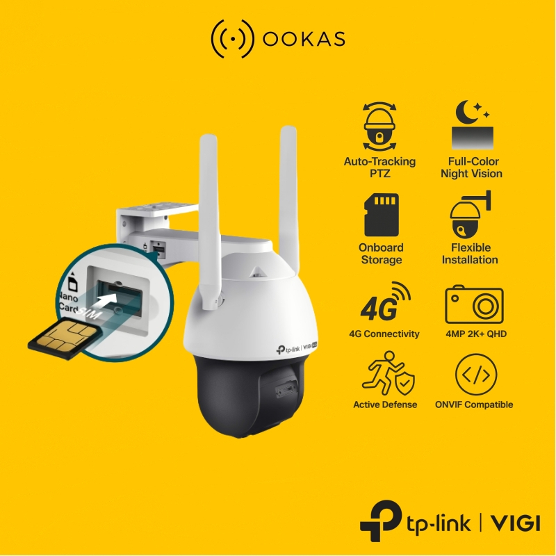 TP-Link VIGI C540-4G / C540-W Outdoor Pan Tilt Security Camera | 4G SIM ...