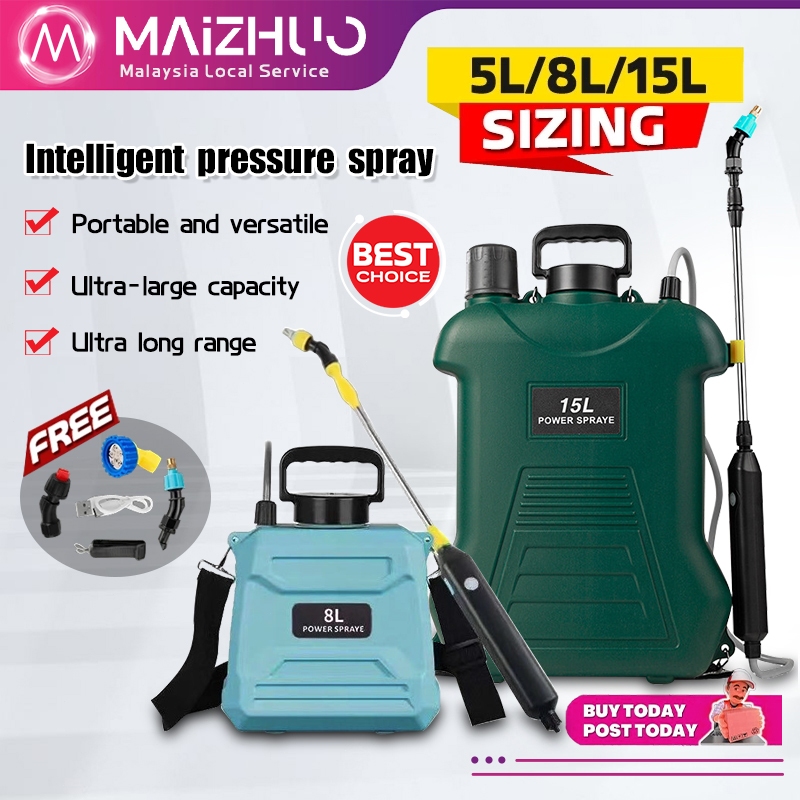 5L/8L/15L Electric Knapsack Shoulder Sprayer Battery Sprayer Pam Racun ...