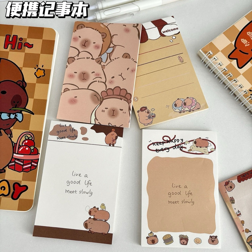A7 Square Mini capybara memo sticky note writing notes cute capybara ...