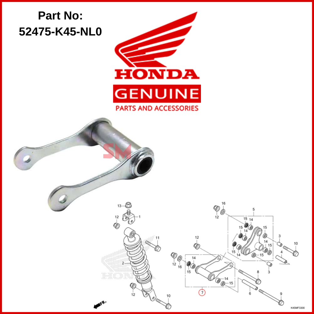 SM Cush Conn Rod Sub Assy ( 52475-K45-NL0 ) Cb150r, Cb150x, Cbr150r 💯 ...