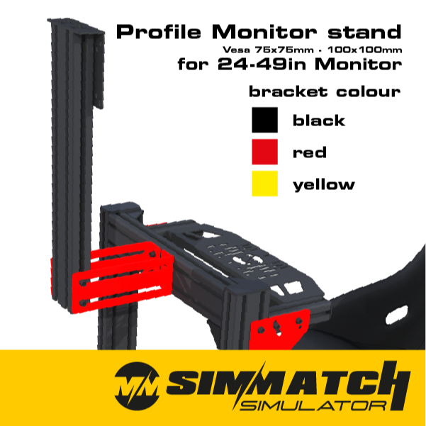 Simulator Rig Monitor Bracket TV stand For GT1 add On Aluminium Profile ...