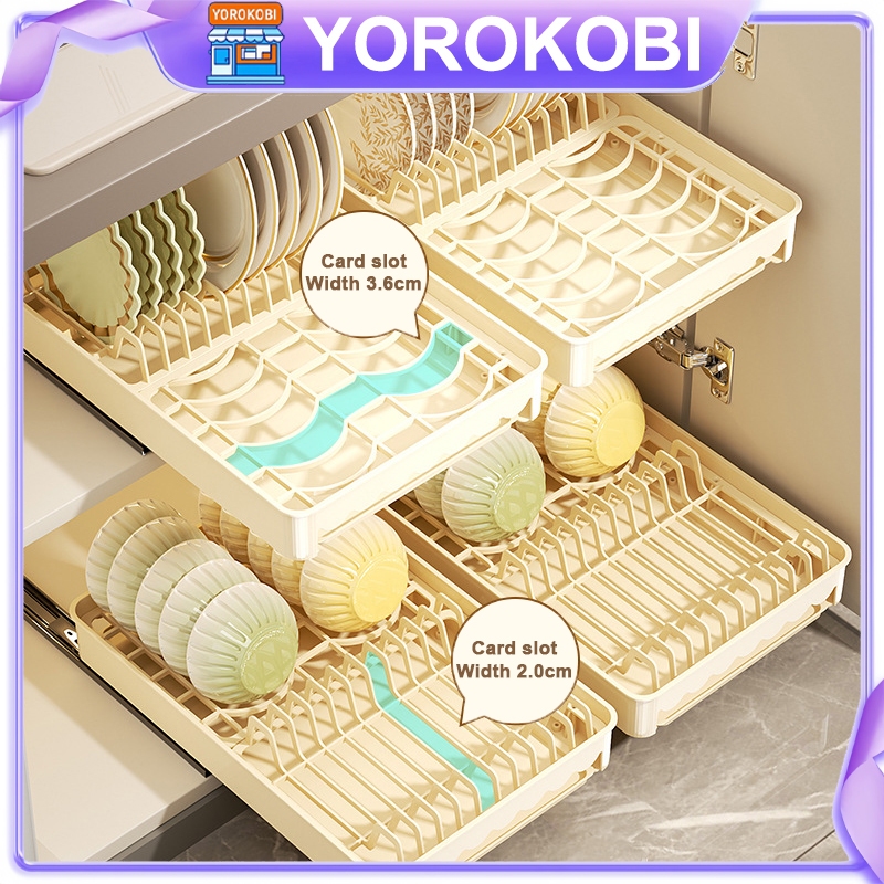 Kitchen Pull Out Drawer Organizer Dish Rack Pull Out Basket Sliding ...