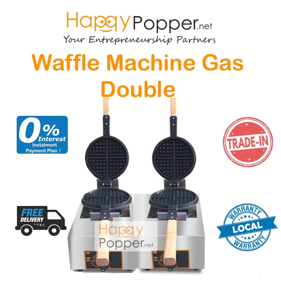Happypopper Commercial Gas Mesin Wafer Waffle Maker Machine Single ...
