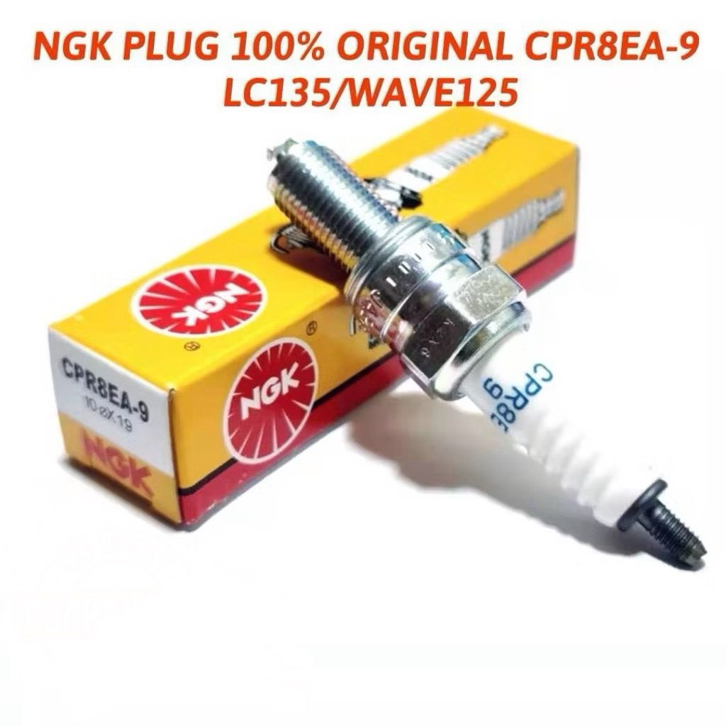100% ORIGINAL NGK SPARK PLUG CPR6EA-9 CPR8EA-9 CPR8 LC135 WAVE125 Y15 ...