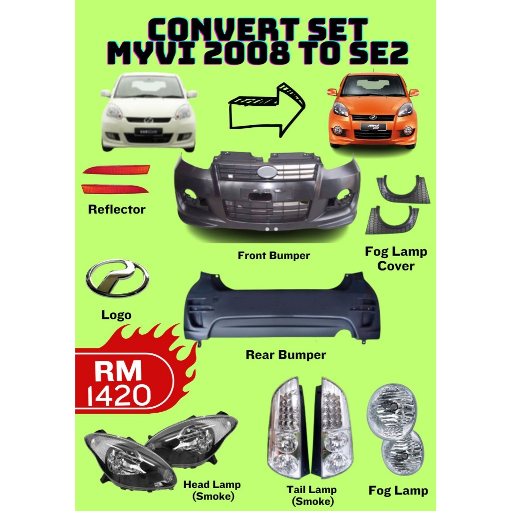 **AVENGERSTOP Bodykit Combo Perodua Myvi 2005 2007 2008 Bumper Convert ...