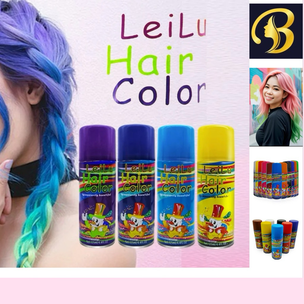 (Sarawak Only) LEILU Hair Color Spray Temporary colour Hairspray Hair ...