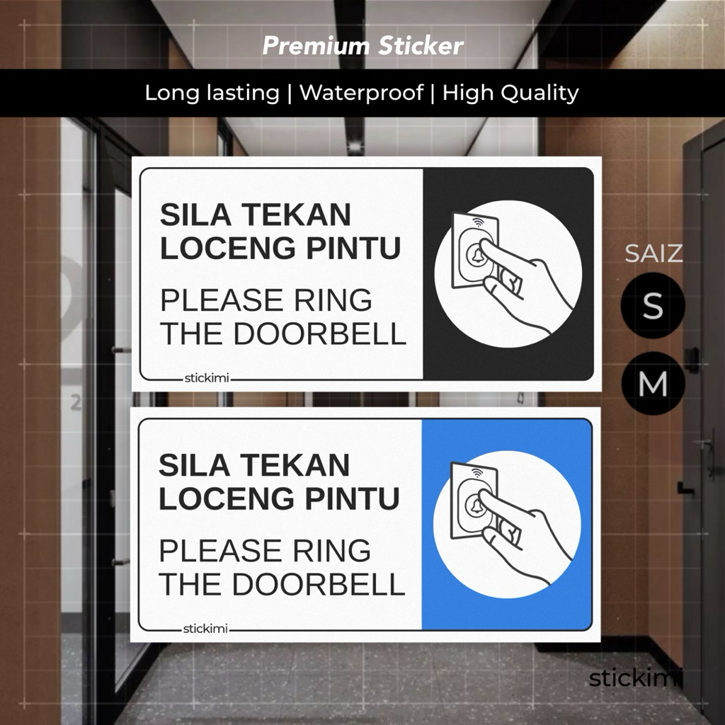 Sticker Sila Tekan Loceng Pintu | Please Ring The Doorbell Sign ...