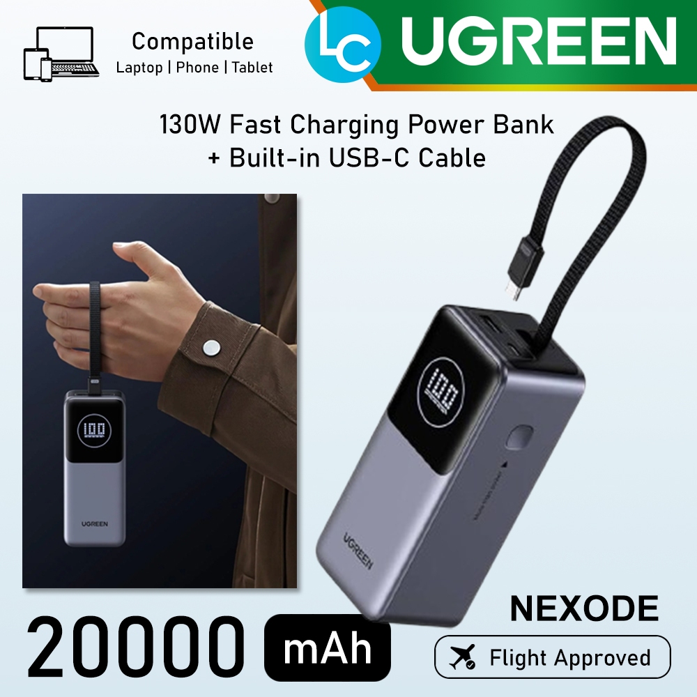 Custodia In Silicone Per UGREEN Nexode Power Bank 130W – Protezione 2mm Con Tappo Antipolvere E Gestione Cavi (Grigio)