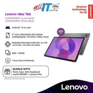 Lenovo IdeaTab TB-336FU 11” WUXGA WiFi 8GB+256GB with Folio Keyboard & Tab Pen – Blue (ZAFR0919MY) / Grey (ZAFR0918MY)