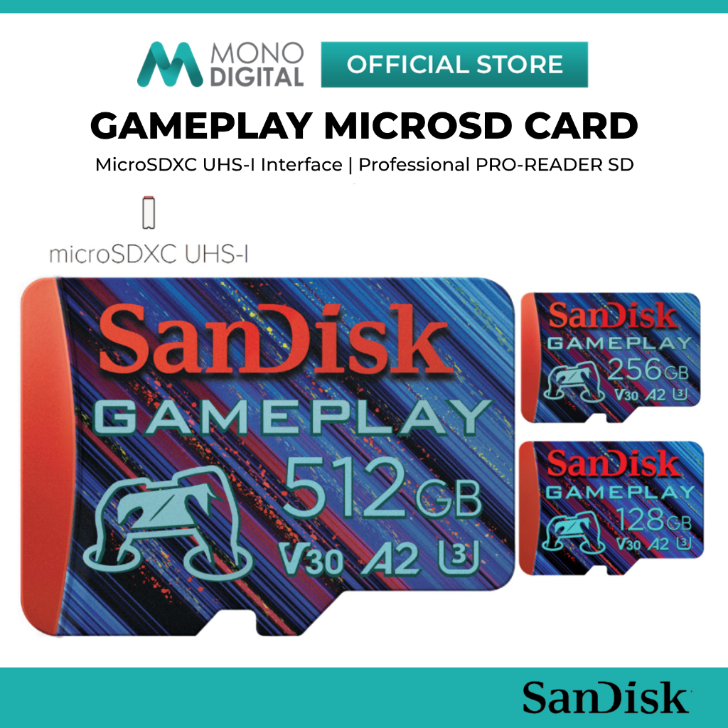 SanDisk Gameplay Micro SD Card 512GB 256GB 128GB for Nintendo Switch ...