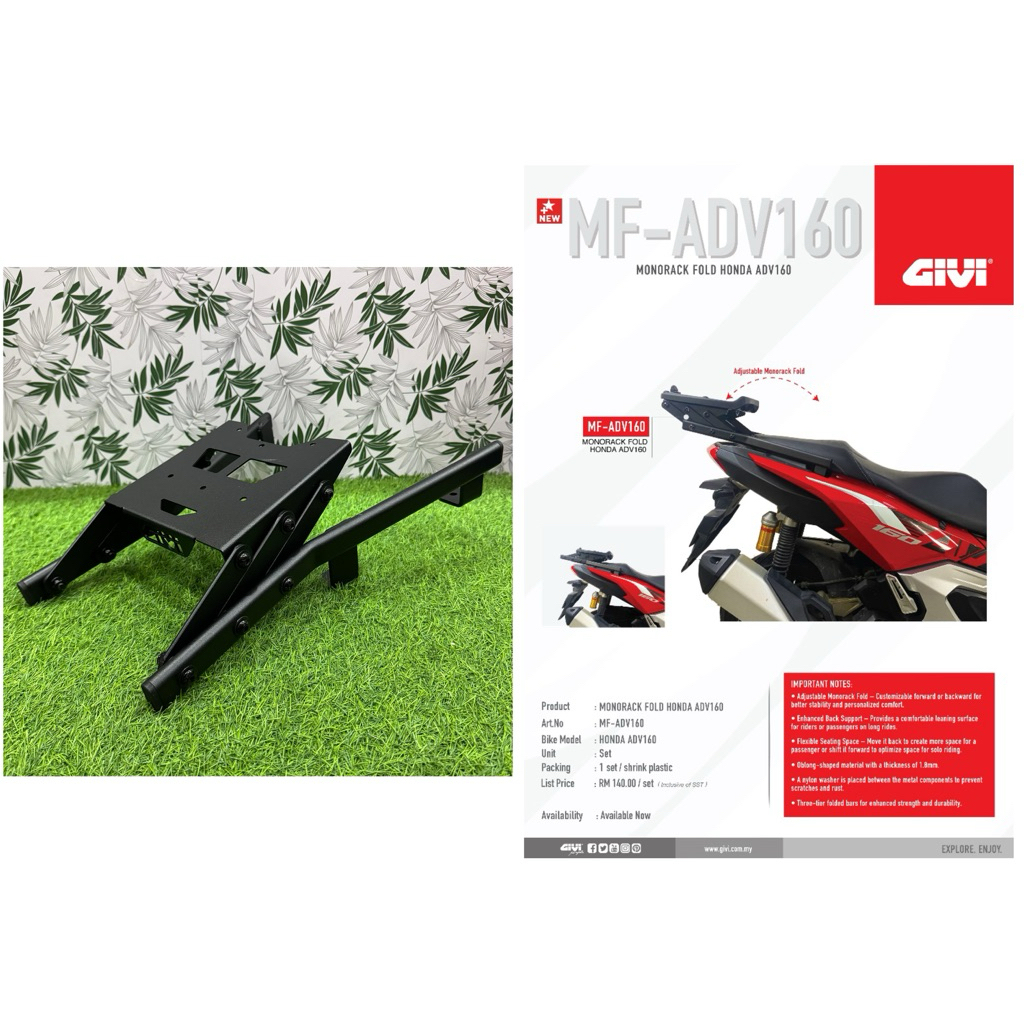 (GIVI) (ADV160) MONORACK FOLD RACK LIPAT ADV 160 HONDA | Shopee Malaysia