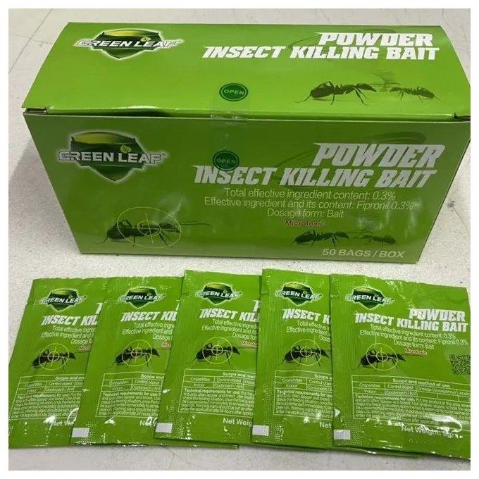 Green Leaf Powder Insecticides Killing Bait Ants Cockroach & Fly ...