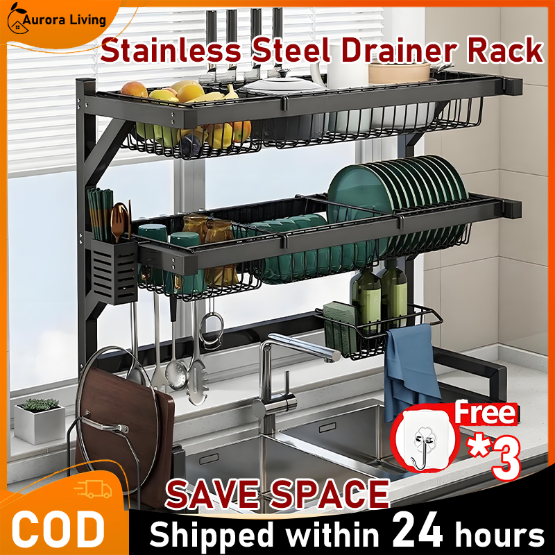 Stainless Steel Rak Pinggan Dish Rack Rak Dapur Rak Sinki Dapur Sink ...