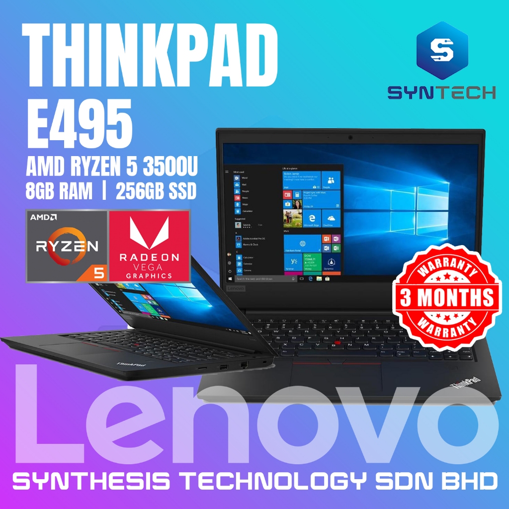🔥 LENOVO THINKPAD E495 AMD RYZEN 5 3500U 🔥 8GB RAM + 256GB SSD ...