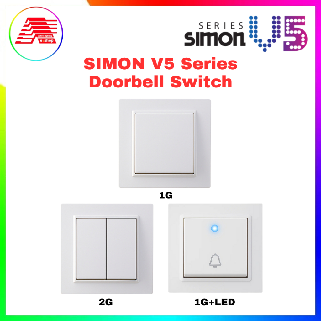 SIMON V5 SERIES DOORBELL SWITCHES WHITE BASE SWITCH PLUG | Shopee Malaysia