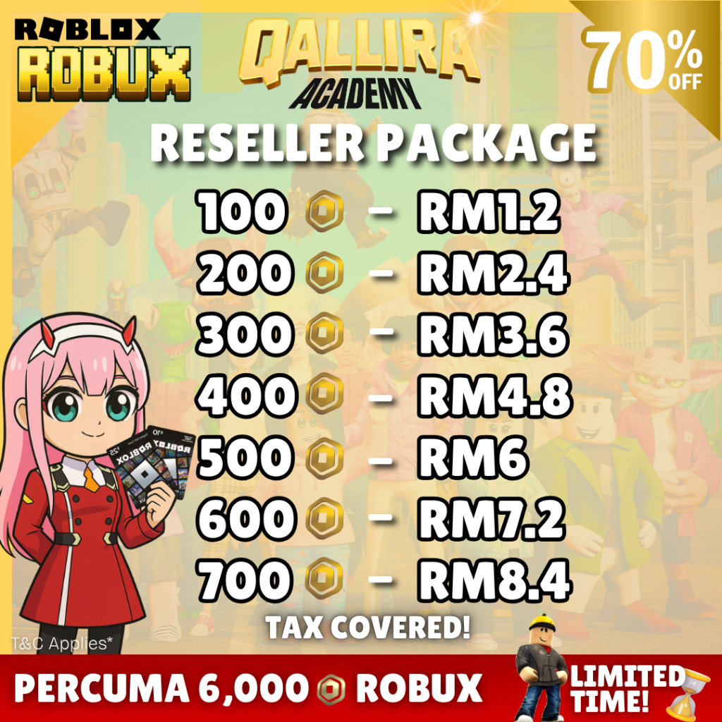 ⚡ RM12 / 1K ROBUX ROBLOX GIFT CARD AFFLIATE RESELLER PACKAGE. PC GAMES ...