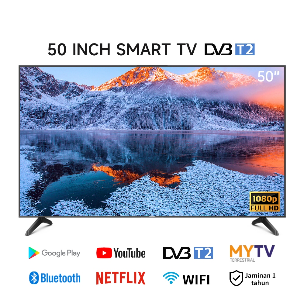 50 inch Smart TV FHD LED Bluetooth TV Android 14.0 IPTV DVB-T2/MYTV ...
