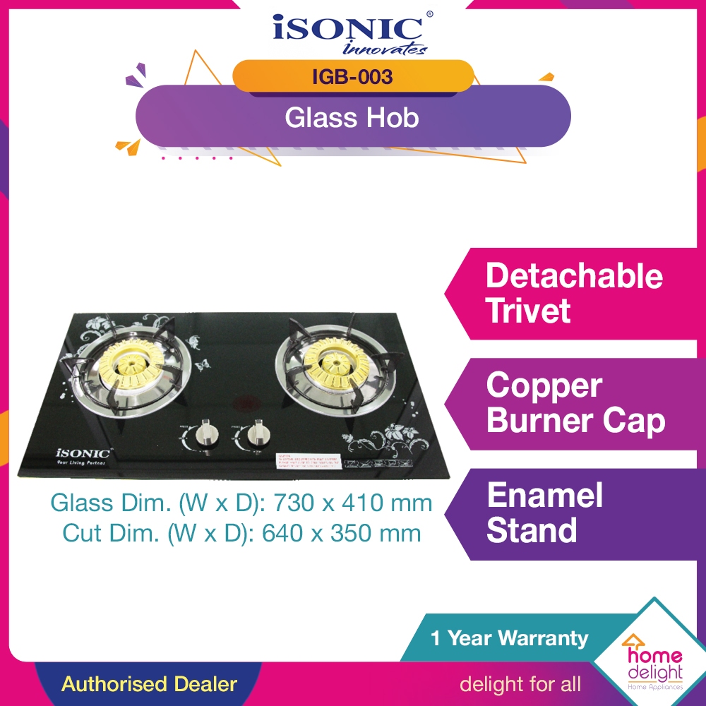 Isonic Built-In Glass Hob 2 Burner IGB002 / IGB003 | Shopee Malaysia