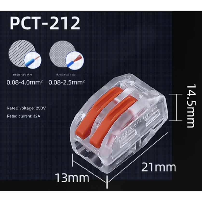 Penyambung Terminal Wayar Universal Pantas / Reusable PCT Transparent ...