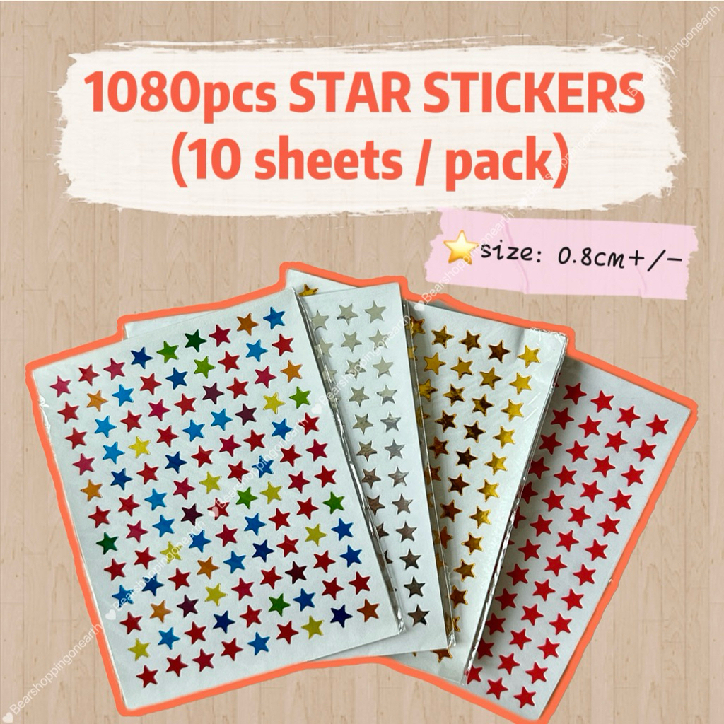 1080PCS STAR STICKERS (10sheets/pack) | Shopee Malaysia