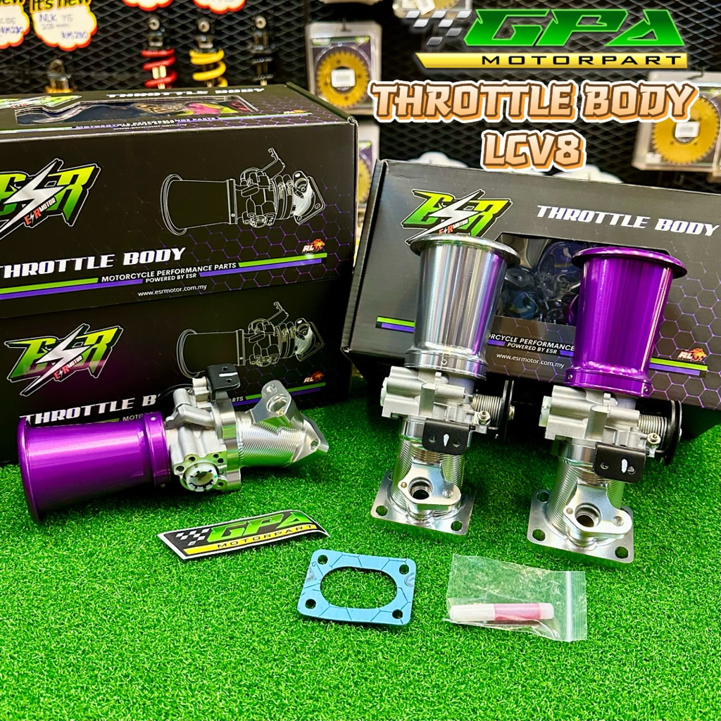 ESR RACING THROTTLE BODY LCV8 PNP SIAP TRUMPET 32MM 34MM 36MM 38MM 40MM ...