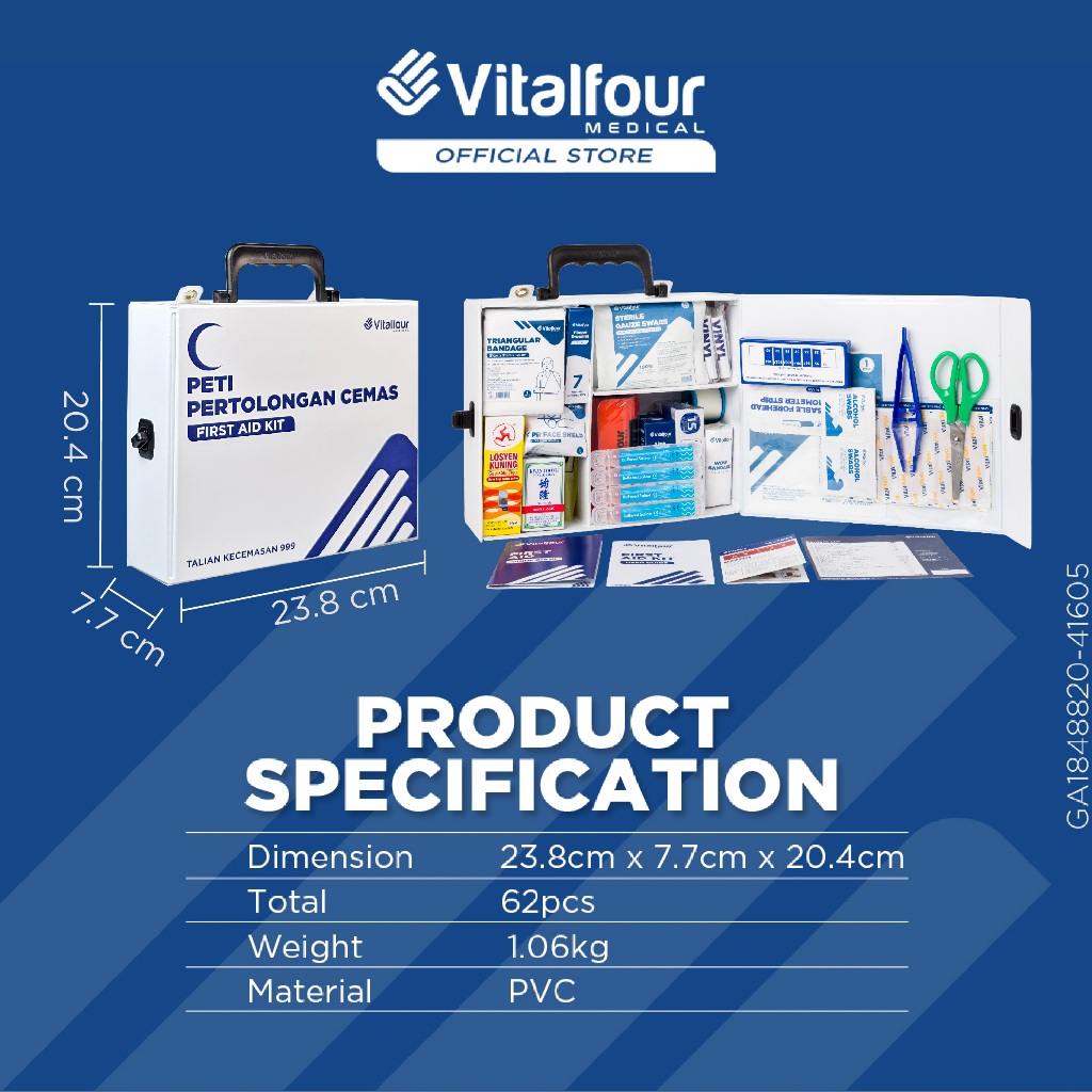 First Aid Kit Ultimate Large Vitalfour Peti Pertolongan Cemas Besar ...