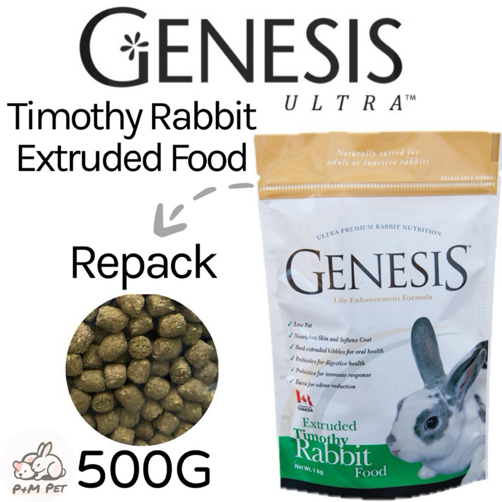 Genesis Premium Timothy Adult Rabbit Food Repack 500G Untuk Arnab 成年兔粮 ...