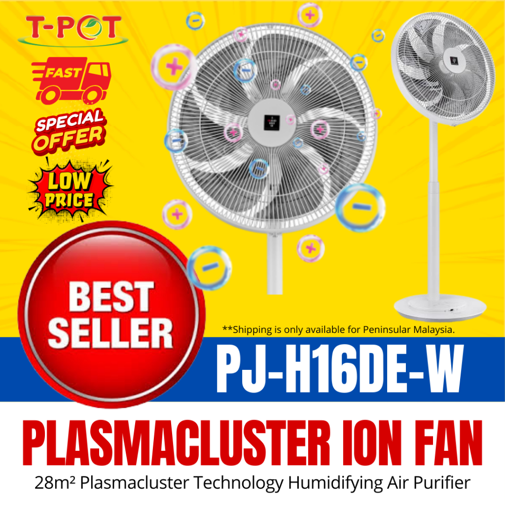 SHARP Plasmacluster Ion Electric Fan - 16 Inch PCI Fan PJH16DEW ...