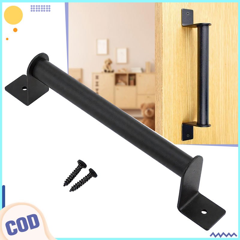 Zero Carbon Footprint Rustic Farmhouse Decor Reference: Black Heavy Duty Carbon Steel Pull Handle For Sliding Barn
