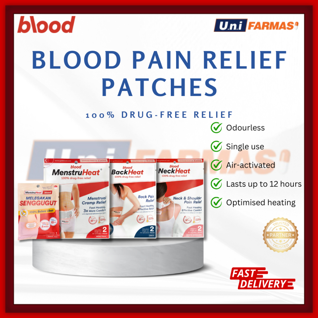 BLOOD PAIN RELIEF PATCHES (MENSTRUHEAT, BACKHEAT, NECKHEAT) | Shopee ...
