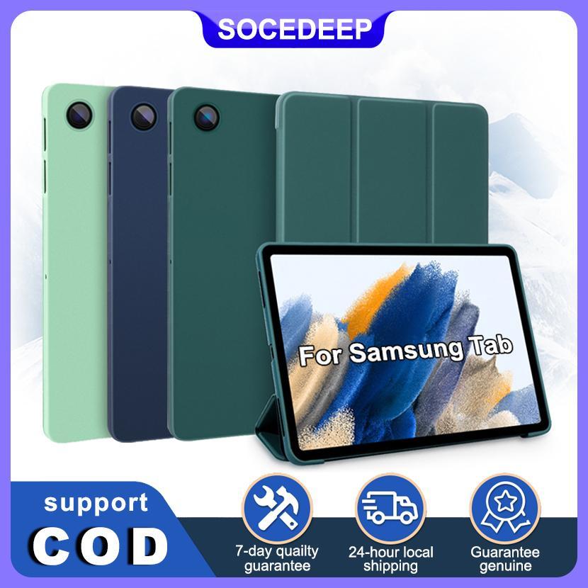 SOCEDEEP Soft PU Tri-Fold Tablet Cover for Samsung Galaxy Tab A8 X200 A9  Plus A7 Lite S10 S6 Lite S9 FE Plus Casing