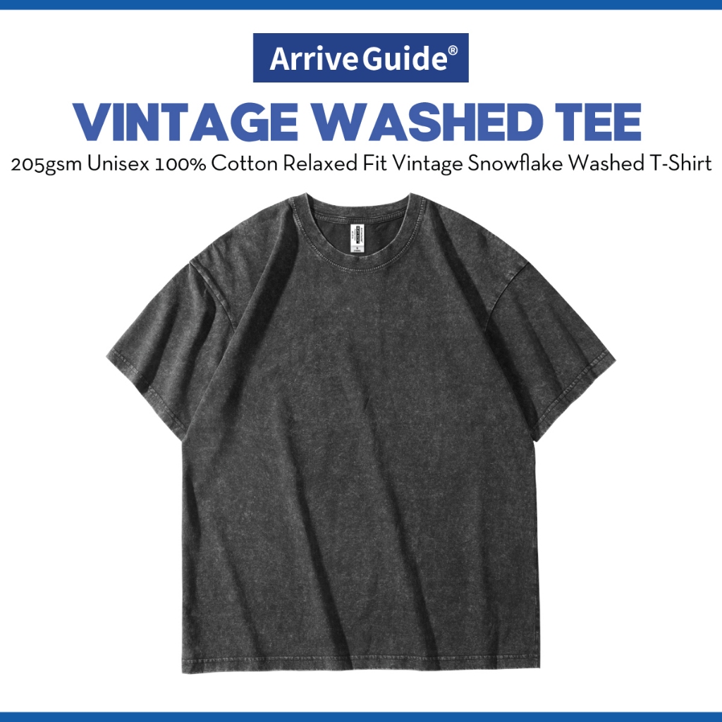 GILDAN x ARRIVE GUIDE Vintage Snowflake Washed Tee Unisex 205gsm Cotton ...