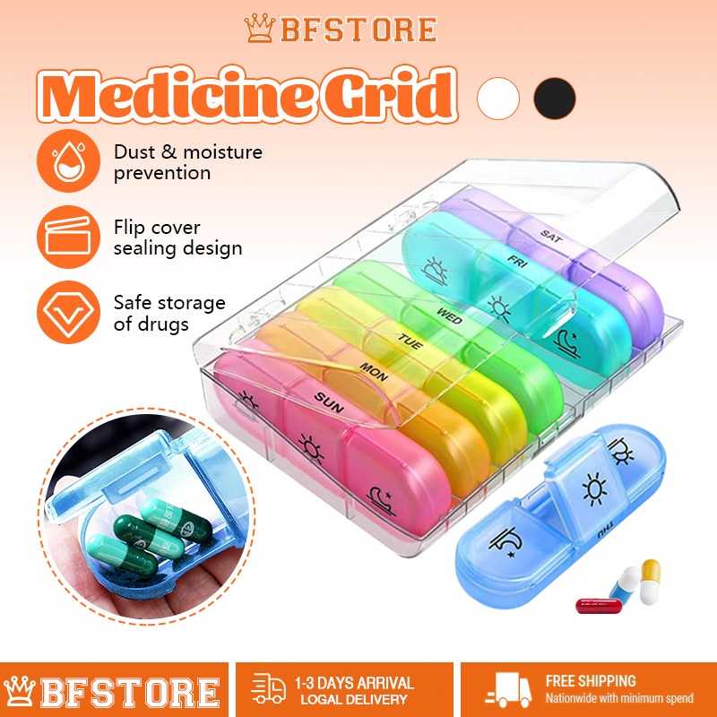 21 Grid Medicine Box Sorting Box Portable Medicine Box Plastic ...