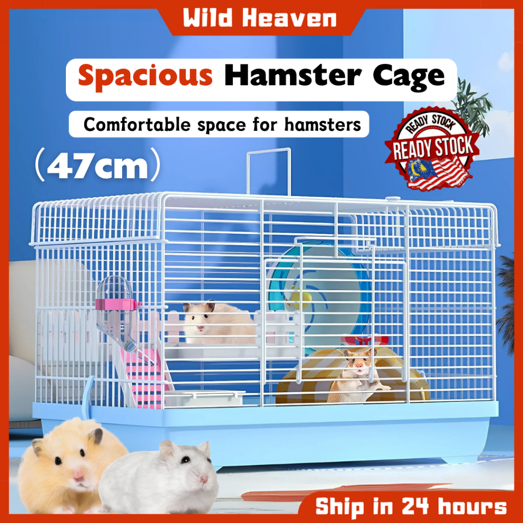 Spacious Hamster Cage 47cm Small Animal House Sangkar Hamster Besar ...