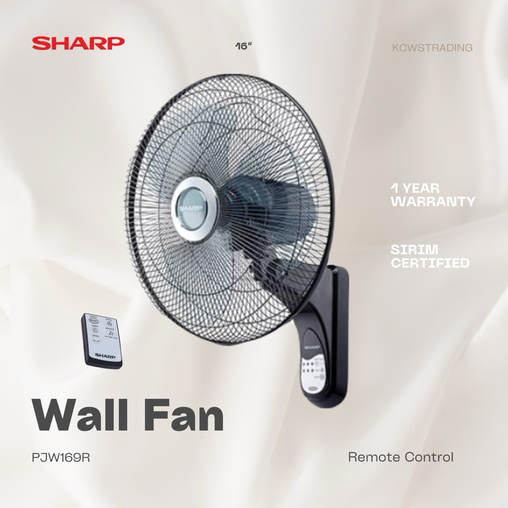 SHARP Wall Fan with Remote Control PJW169R 16” Kipas Dinding | Shopee ...