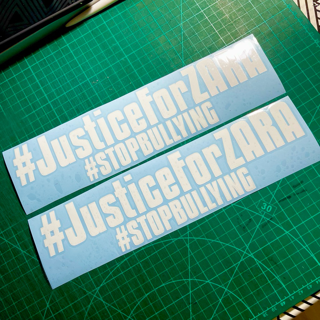 Sticker Justice For Zara Stop Bullying 12/24 Inci | Shopee Malaysia