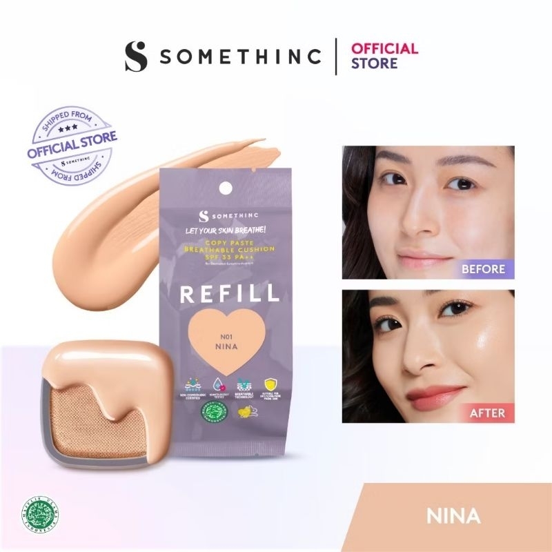 (WORE ONCE) N01 Nina - Somethinc copy paste cushion foundation refill ...