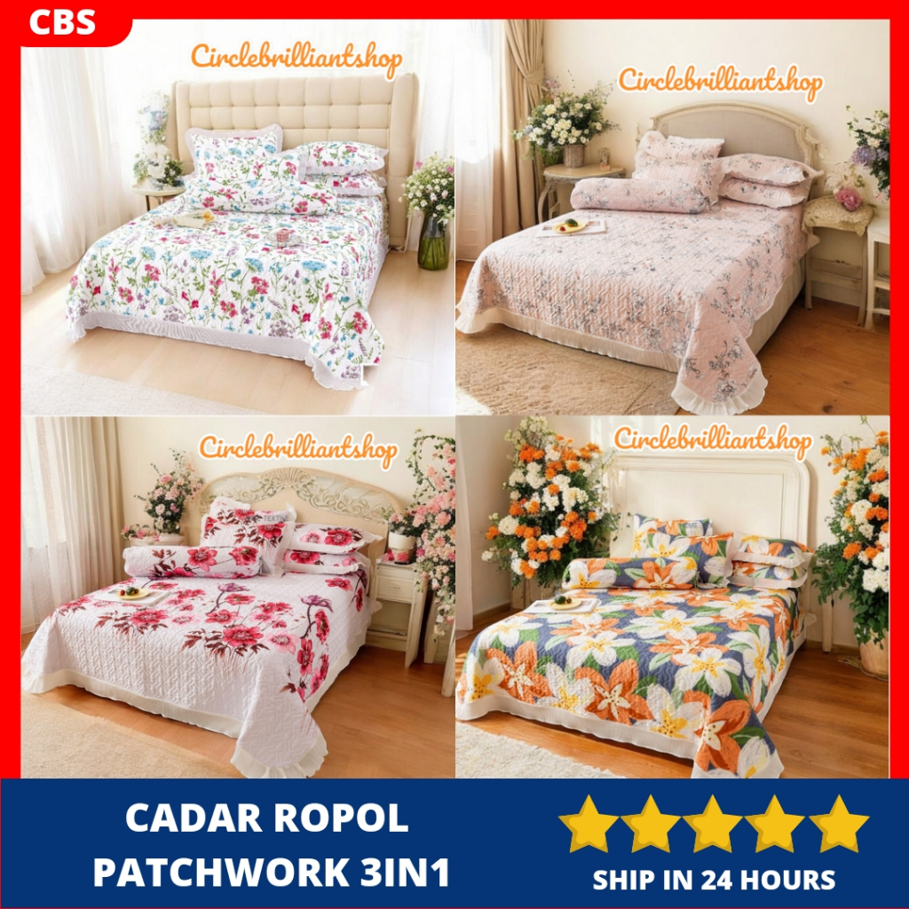 Cadar Ropol Patchwork 3 in 1 Queen King | Shopee Malaysia