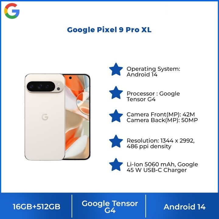 (No Order Here) Google Pixel 9 Pro XL 16GB+512GB Super Res Zoom up to