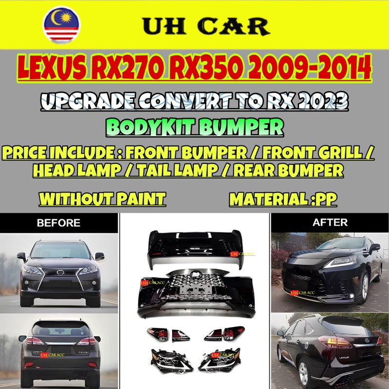 Lexus RX270 RX350 Convert To Version 2 RX 2023 Bodykit Bumper Skirt ...