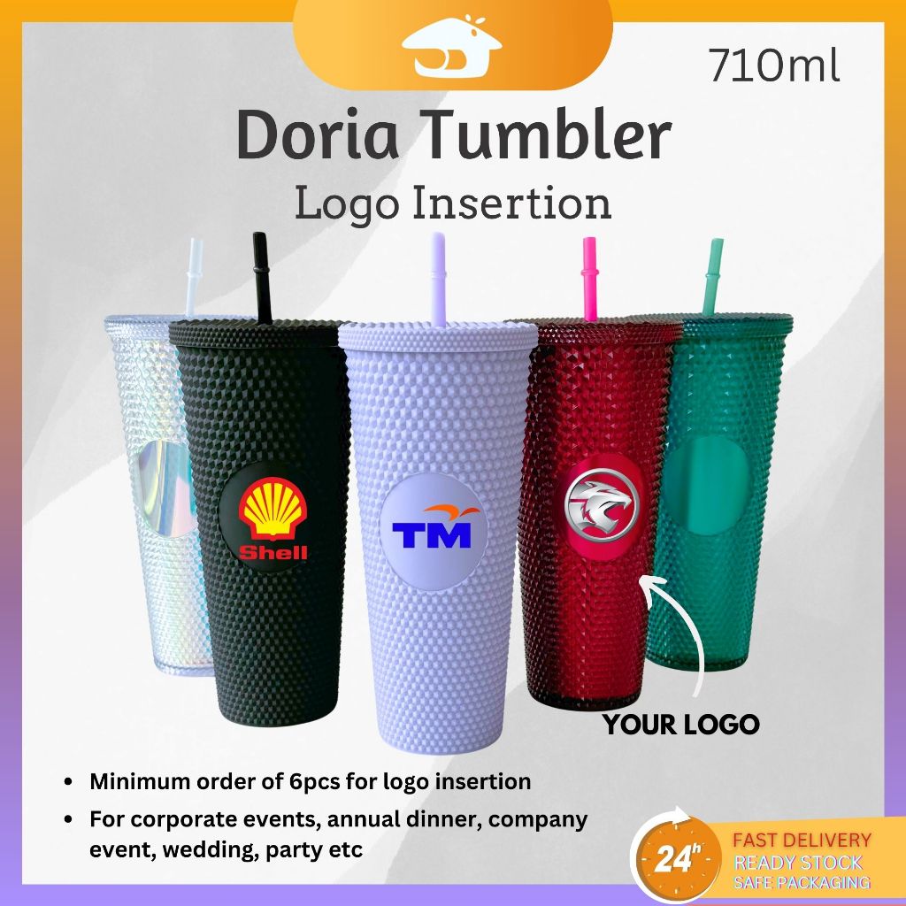 Doria Tumbler - Tumbler Custom Logo Water Bottle 710ml Print Logo ...