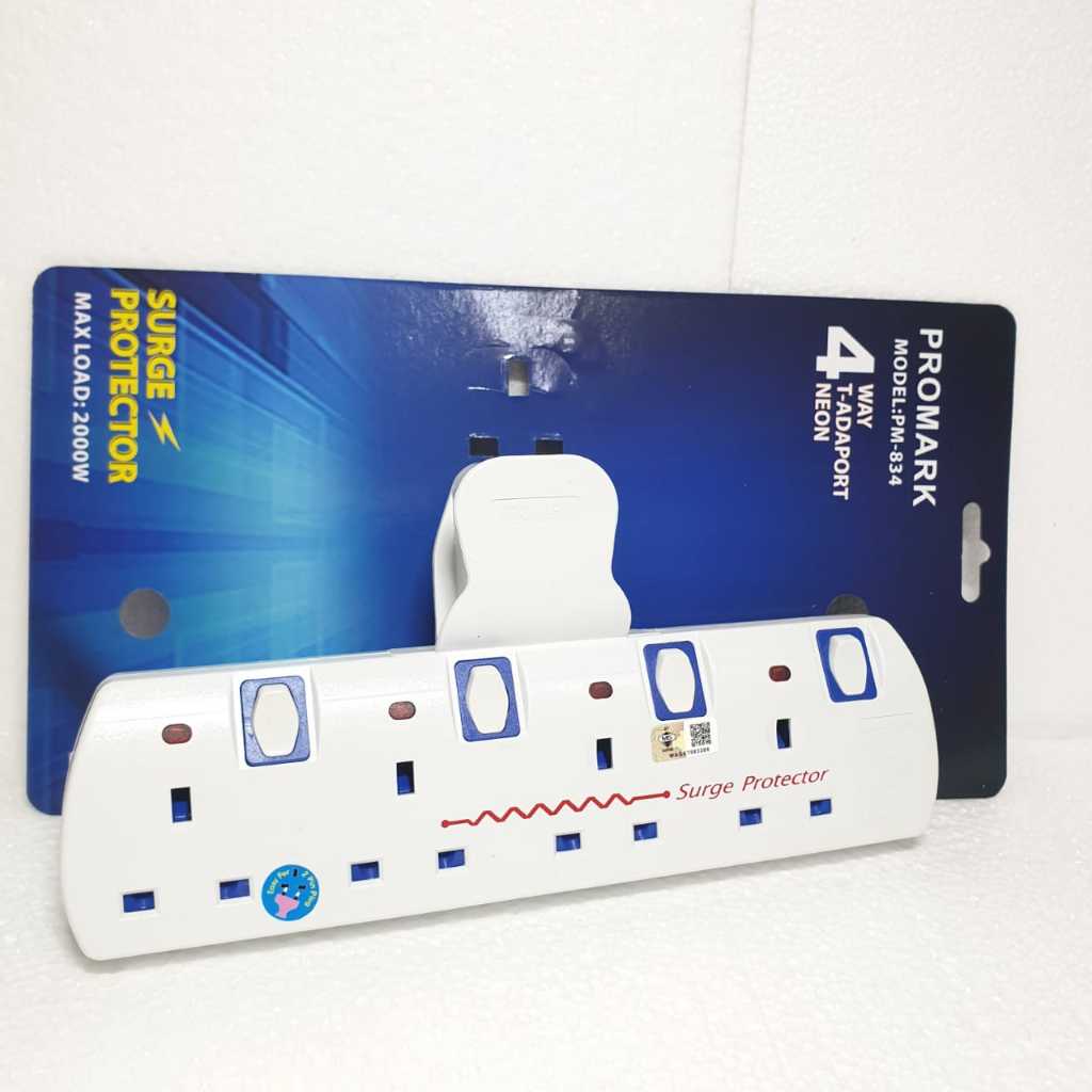 PROMARK 3 Way / 4way T-Adaport 3pin Socket Extension Socket Extention ...