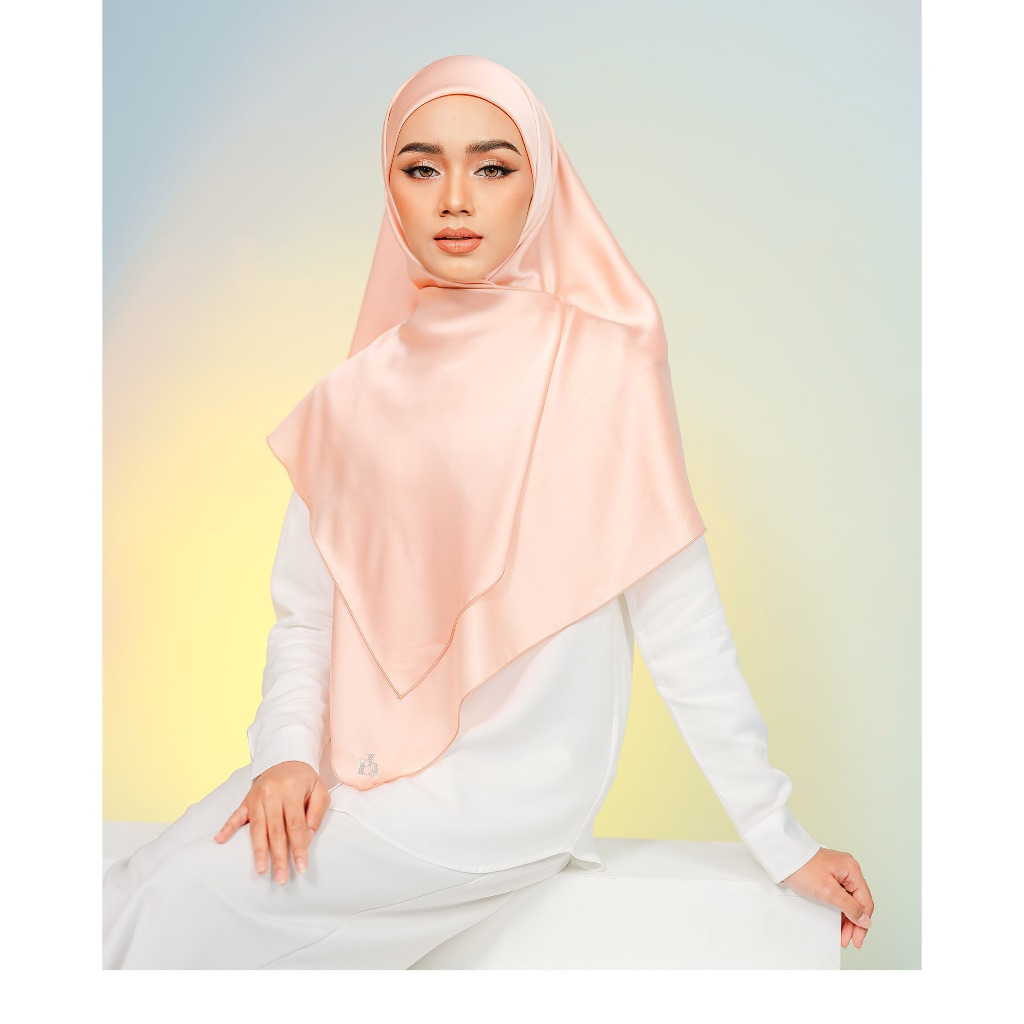 Tudung Eda Satin Silk Plain Original Crystal BH Bidang 45 Bawal House