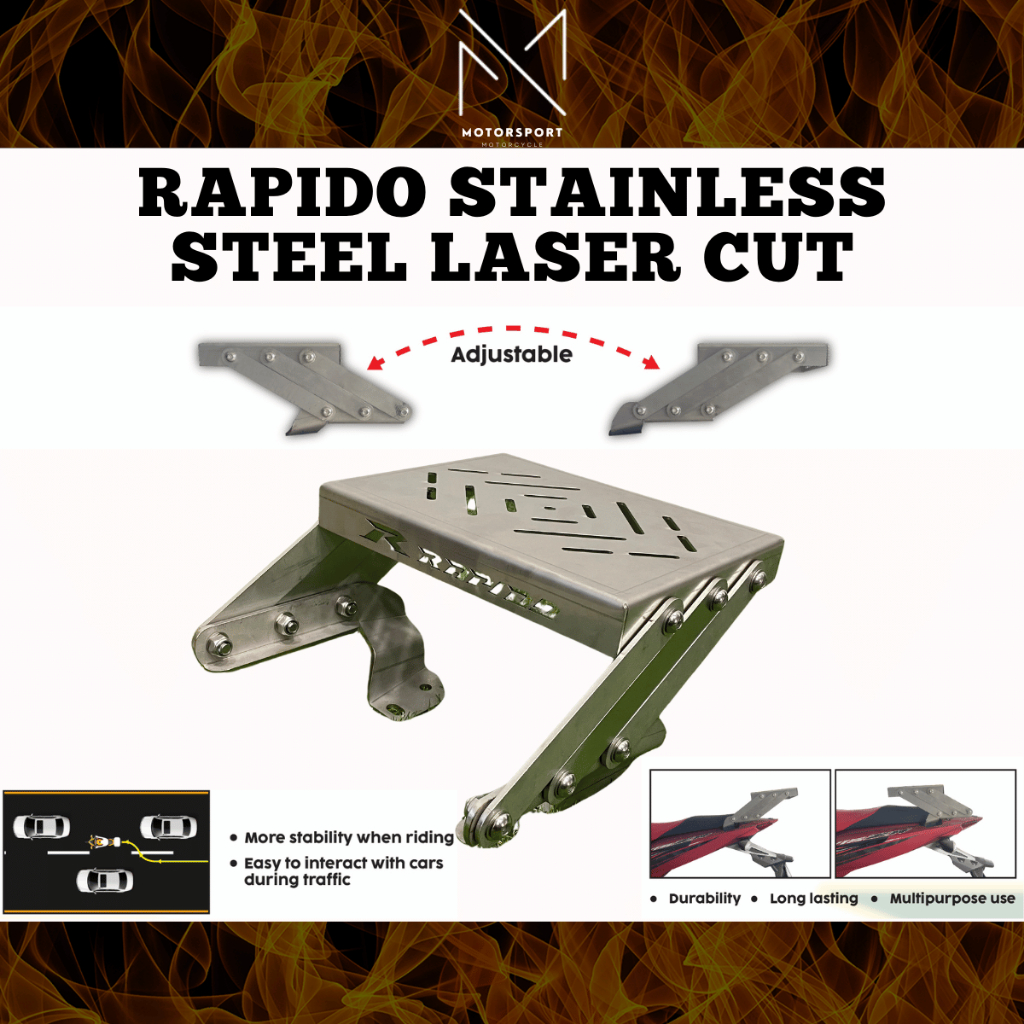 RAPIDO STAINLESS STEEL Rack Motorsikal Adjustable Rek Motorcycle ...