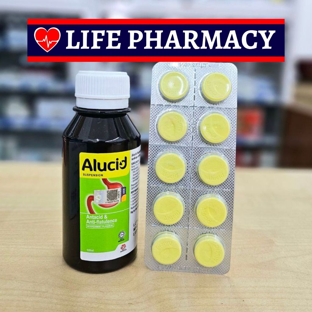 (KKM Approved) Alucid Antacid & Anti-flatulence Suspension100mL/10 ...