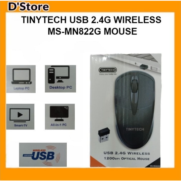 TINYTECH USB 2.4G WIRELESS MS-MN822G MOUSE | Shopee Malaysia
