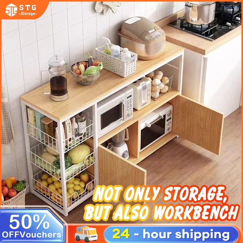 Kitchen Dish Rack Cabinets With Doors Multilayer Cupboards Microwave ...