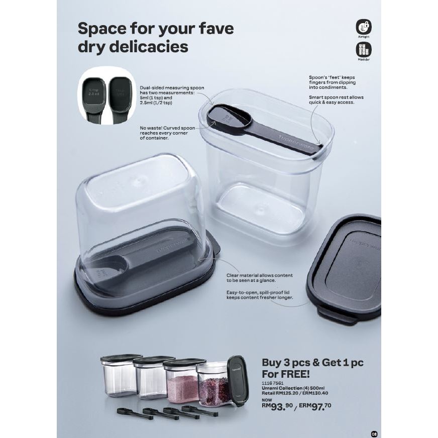New Tupperware Umami Collection (4) 500ml | Shopee Malaysia
